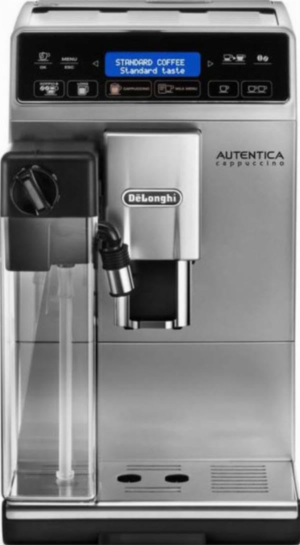 Macchivo - Autentica, Espresso-Vollautomat mit Bohnemahler, exklusivi Milchgetränktechnologie, 1.4L, Silber u Schwarz