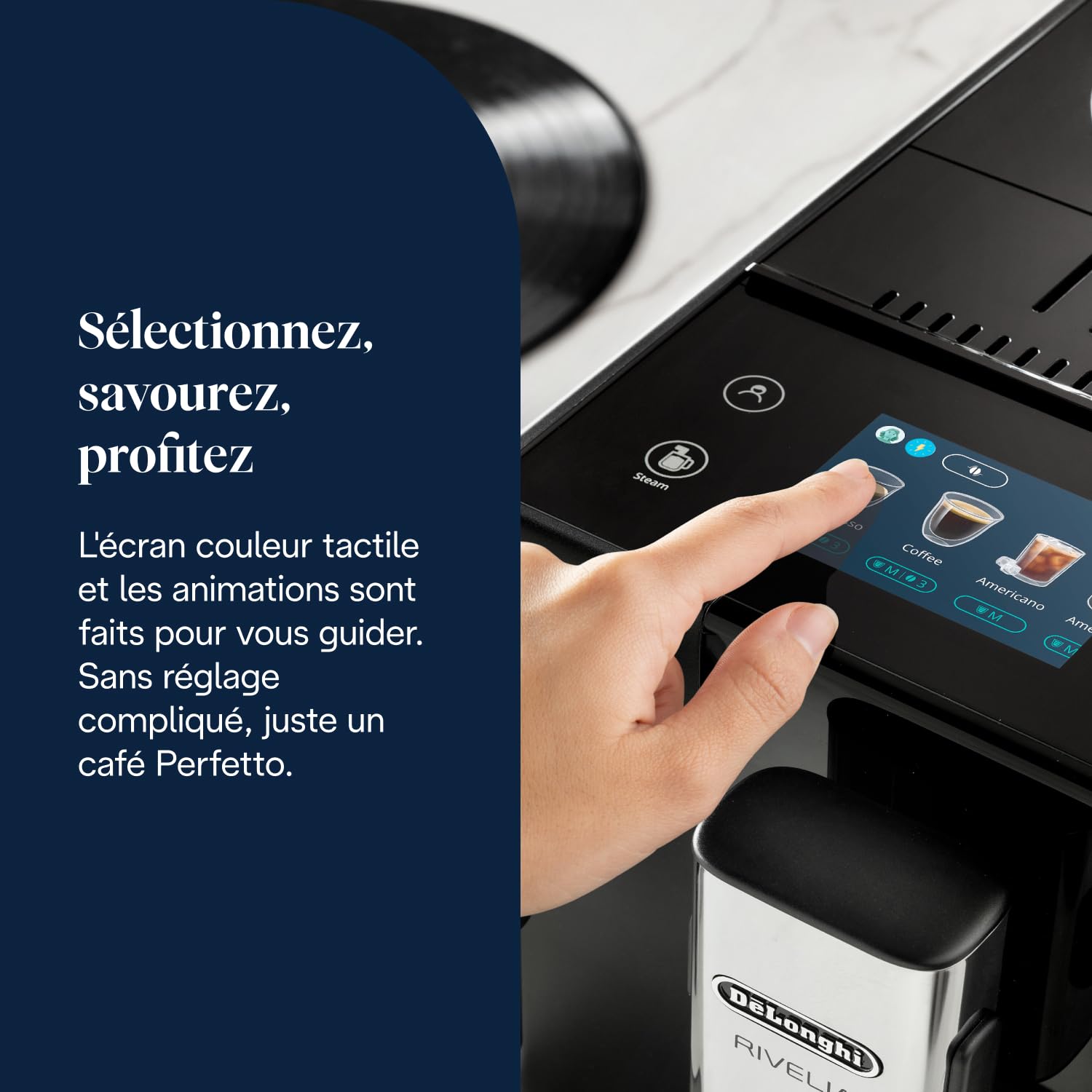 Macchivo - Rivelia - Perfetto, vollautomatischi Kaffeemaschine mit klassischem Milchschäumer, Schwarz