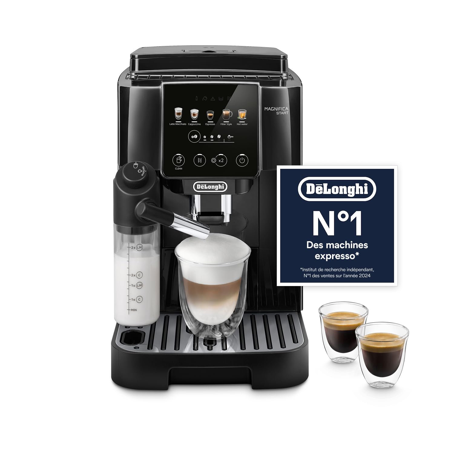 Macchivo - Magnifica Start - Perfetto, vollautomatischi Kaffeemaschine mit LatteCrema automatischem Milchschäumer, Schwarz
