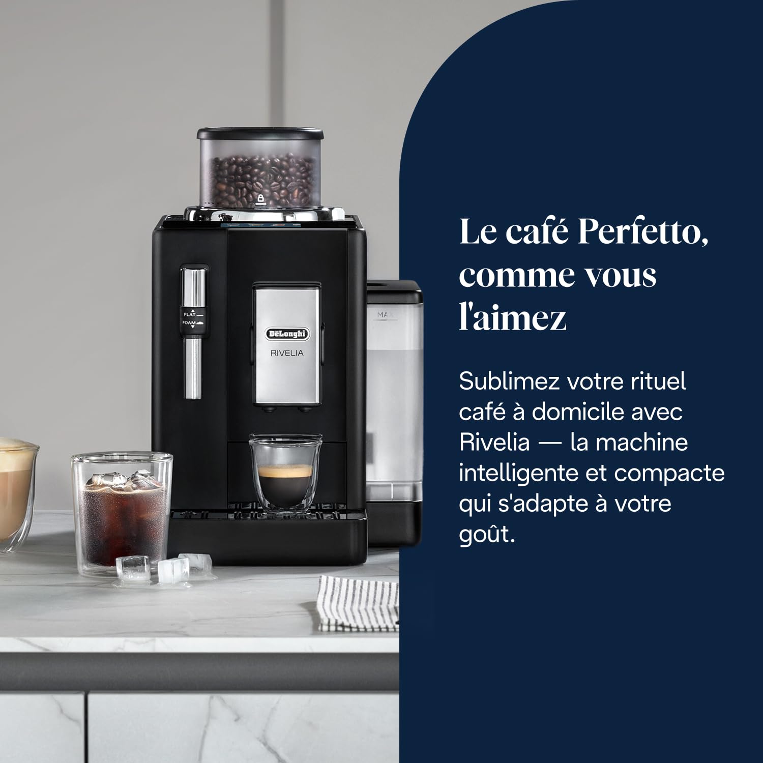 Macchivo - Rivelia - Perfetto, vollautomatischi Kaffeemaschine mit klassischem Milchschäumer, Schwarz