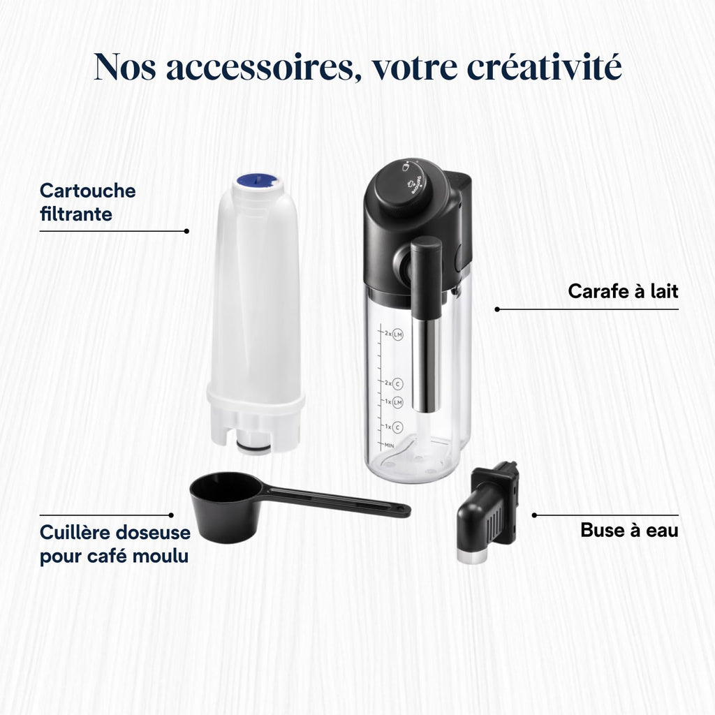 Macchivo - Magnifica Evo - Perfetto, vollautomatischi Kaffeemaschine mit LatteCrema automatischem Milchschäumer, Silber u Schwarz