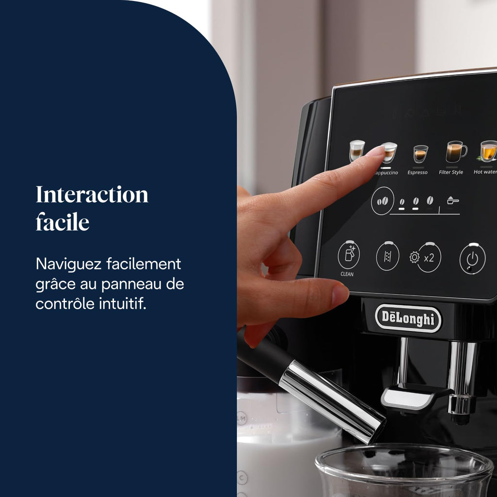 Macchivo - Magnifica Start - Perfetto, vollautomatischi Kaffeemaschine mit LatteCrema automatischem Milchschäumer, Schwarz