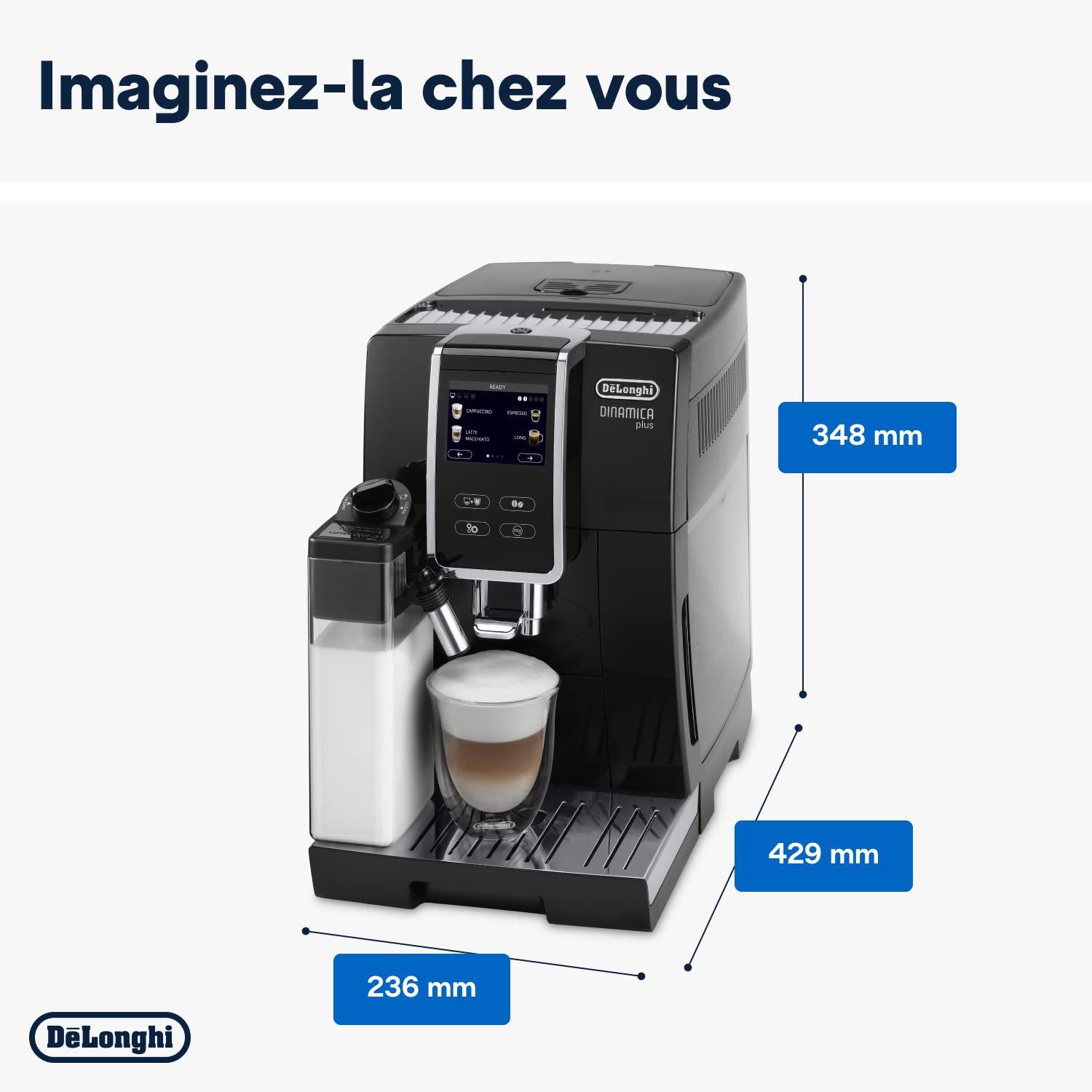 Macchivo - Dinamica Plus, Espresso-Vollautomat mit Bohnemahler, LatteCrema System, 1.8L, Schwarz