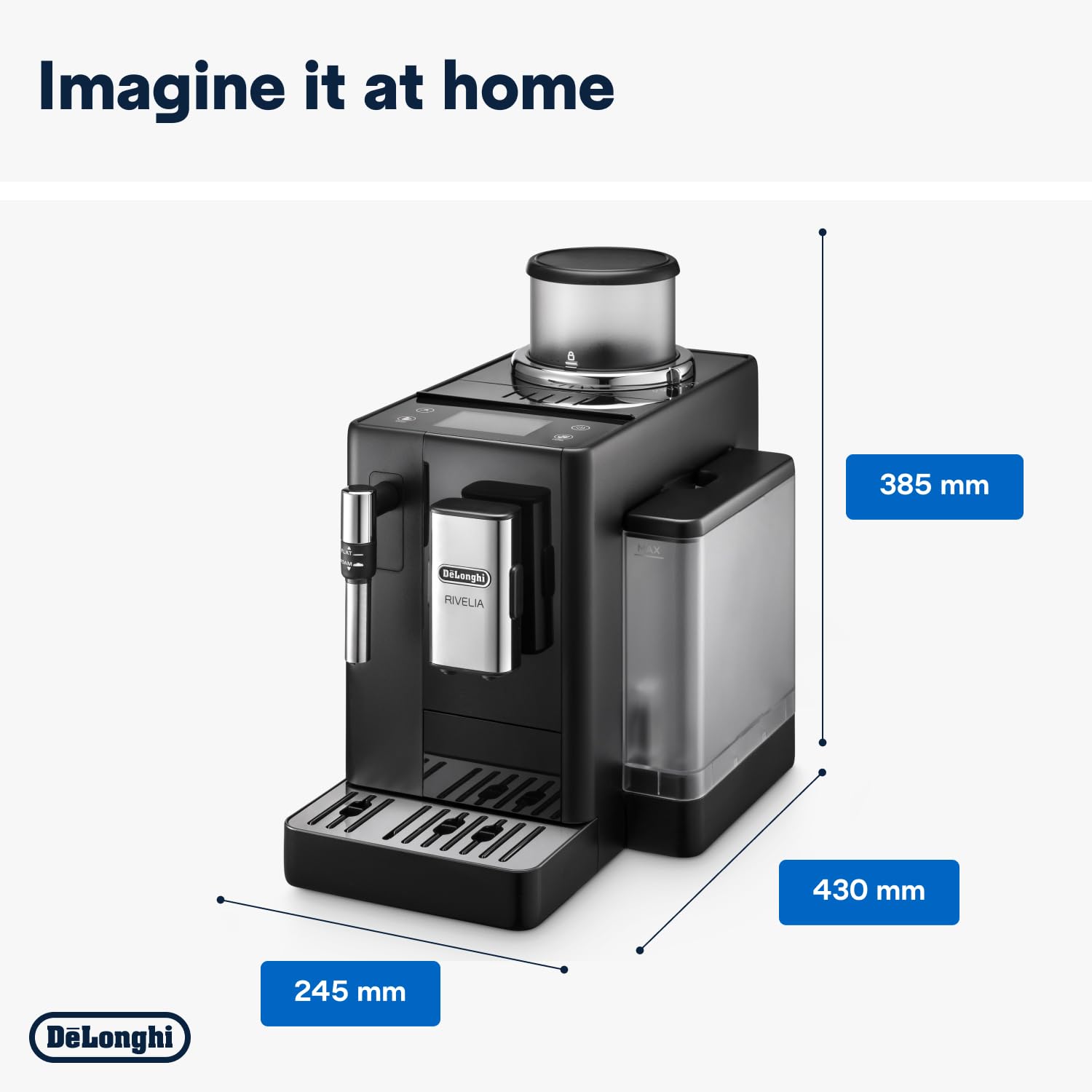 Macchivo - Rivelia - Perfetto, vollautomatischi Kaffeemaschine mit klassischem Milchschäumer, Schwarz