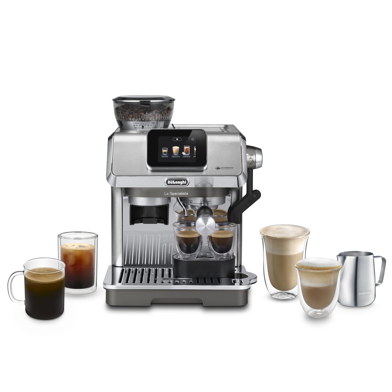 Macchivo - La Specialista Touch, Espresso-Maschine mit Kaffeemahlwerk, Cold Brew-Funktion, Metall