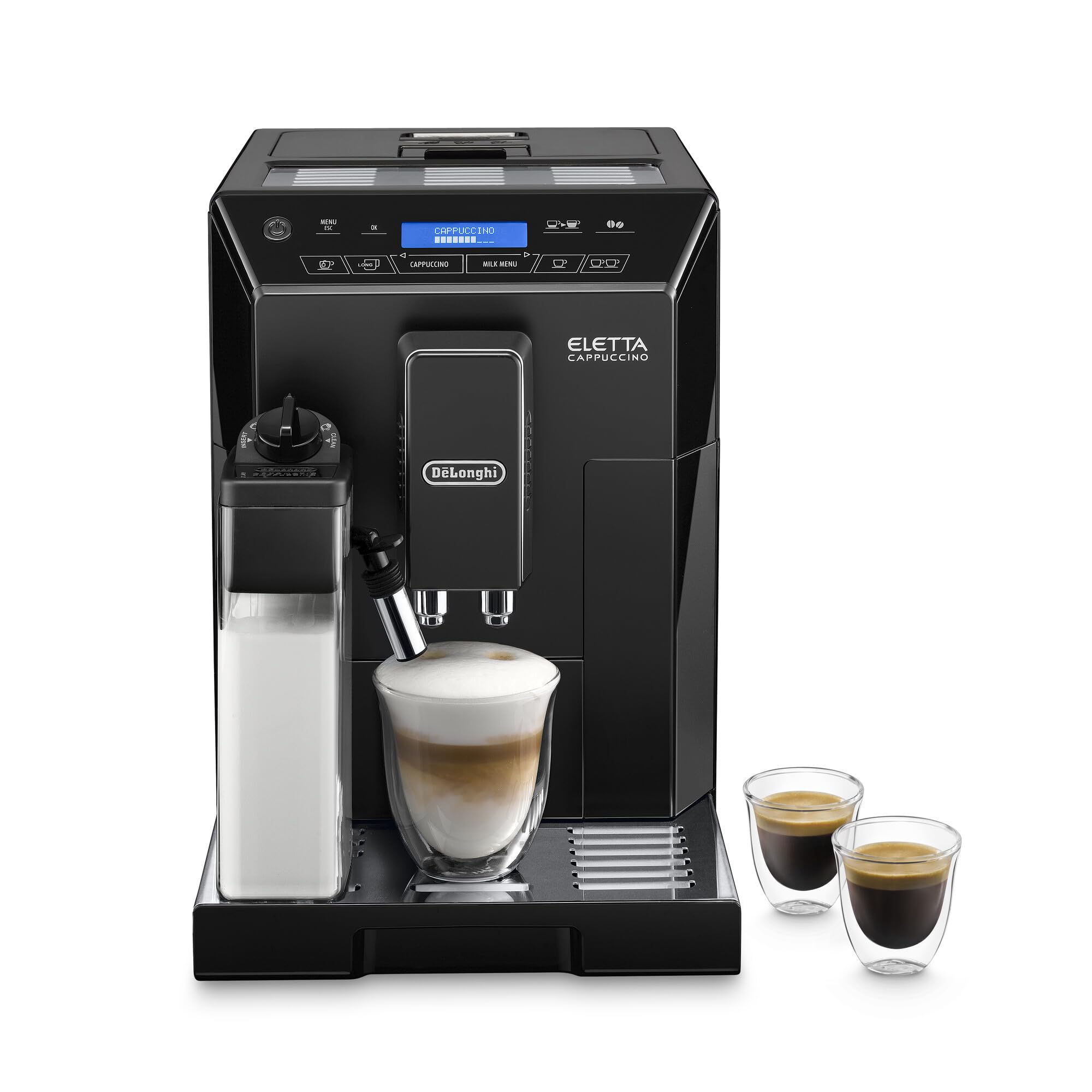 Macchivo - Eletta, Espresso-Vollautomat mit Bohnemahler, exklusivi Milchgetränktechnologie, 2L, Schwarz
