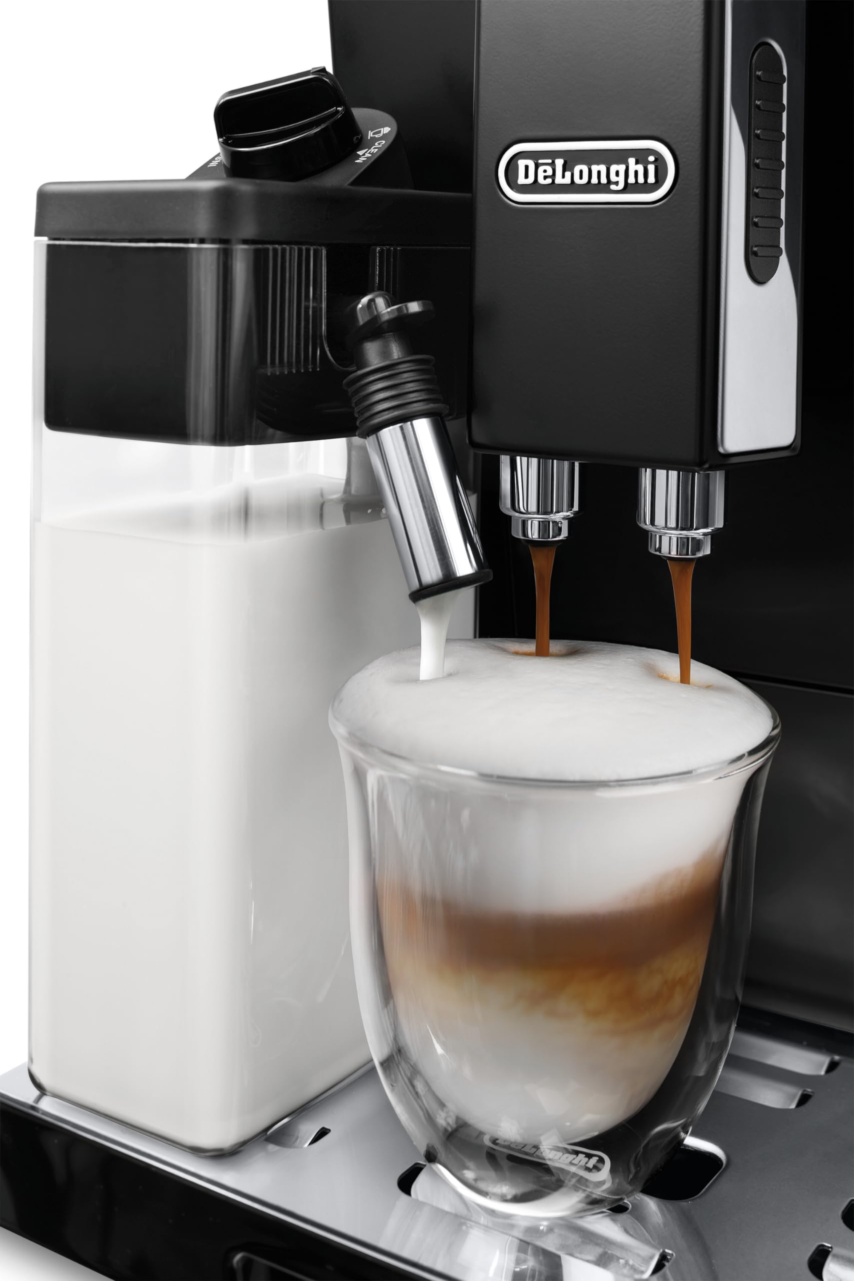 Macchivo - Eletta, Espresso-Vollautomat mit Bohnemahler, exklusivi Milchgetränktechnologie, 2L, Schwarz