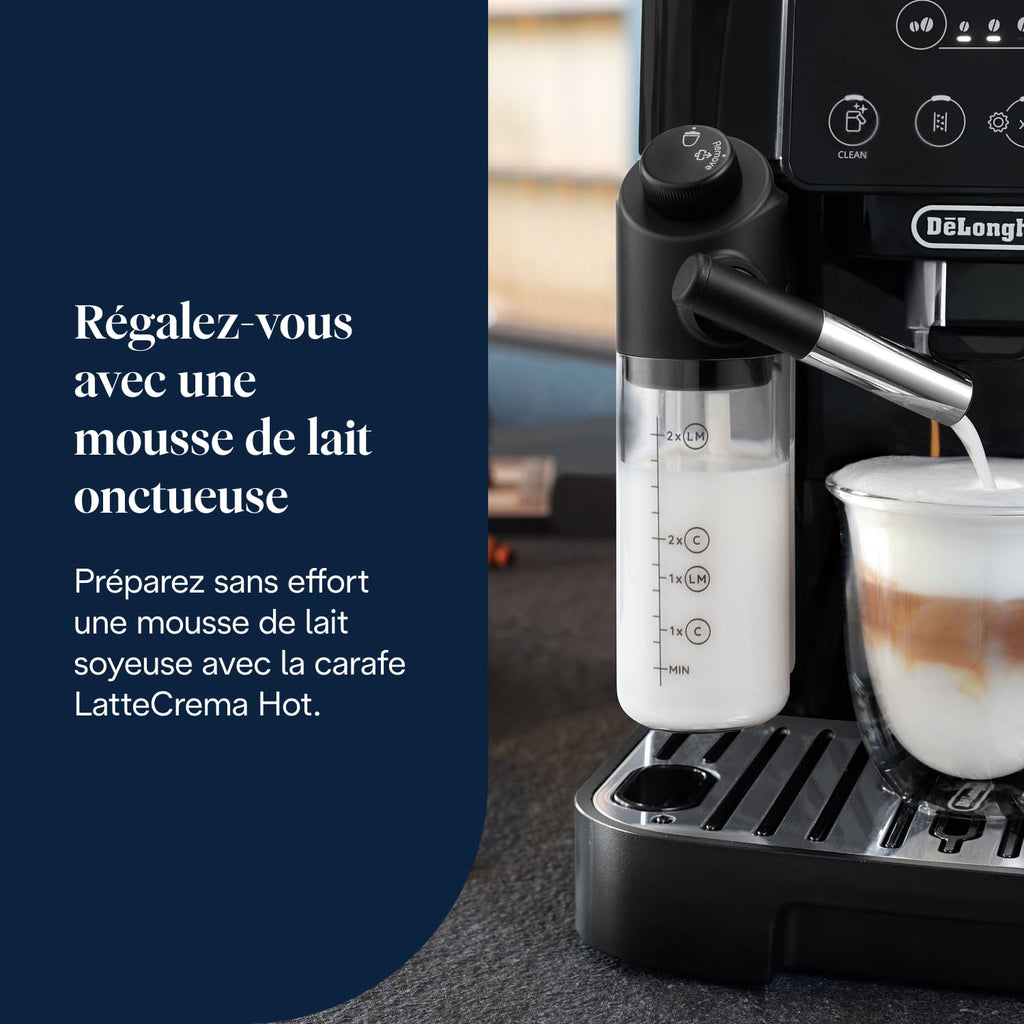 Macchivo - Magnifica Start - Perfetto, vollautomatischi Kaffeemaschine mit LatteCrema automatischem Milchschäumer, Schwarz