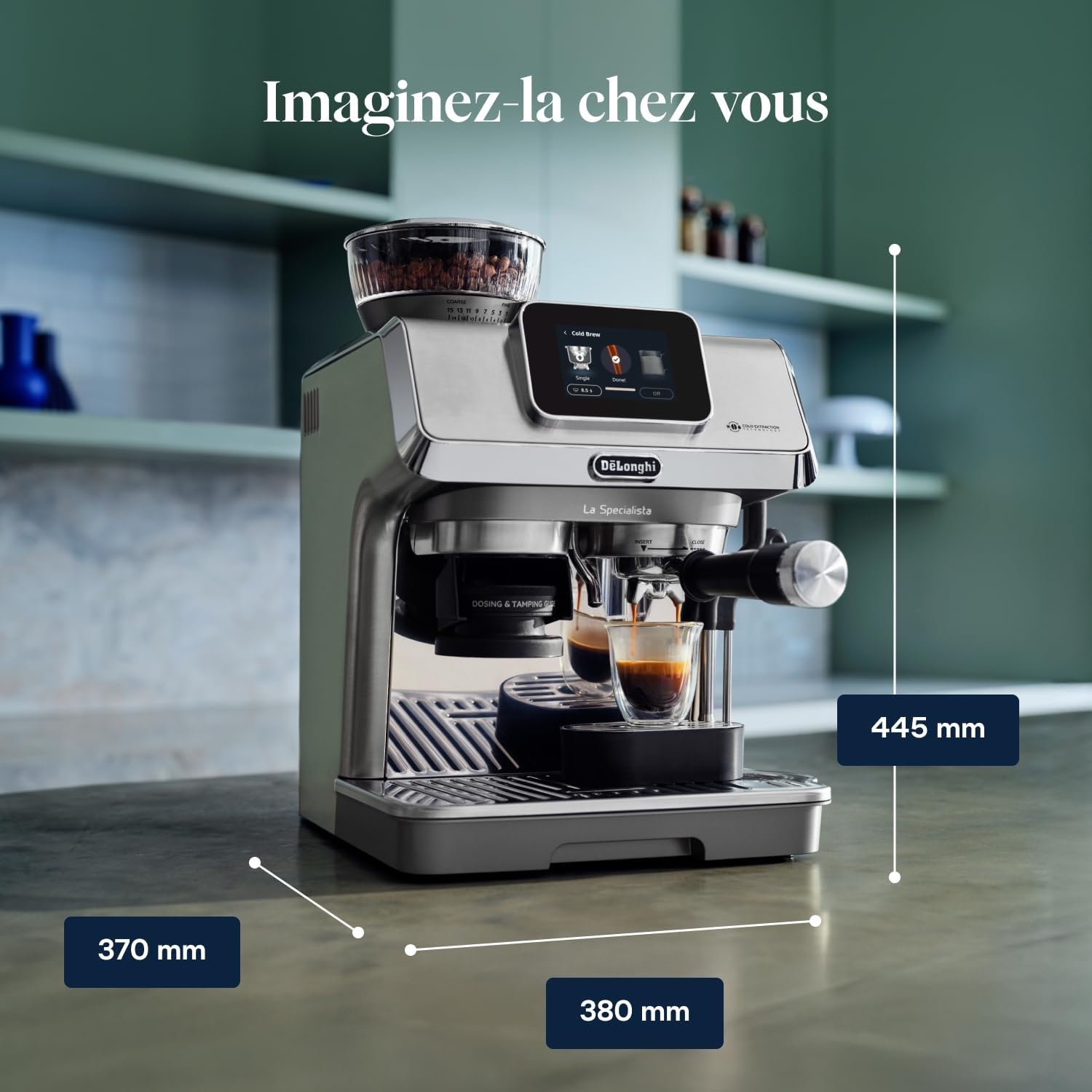 Macchivo - La Specialista Touch, Espresso-Maschine mit Kaffeemahlwerk, Cold Brew-Funktion, Metall