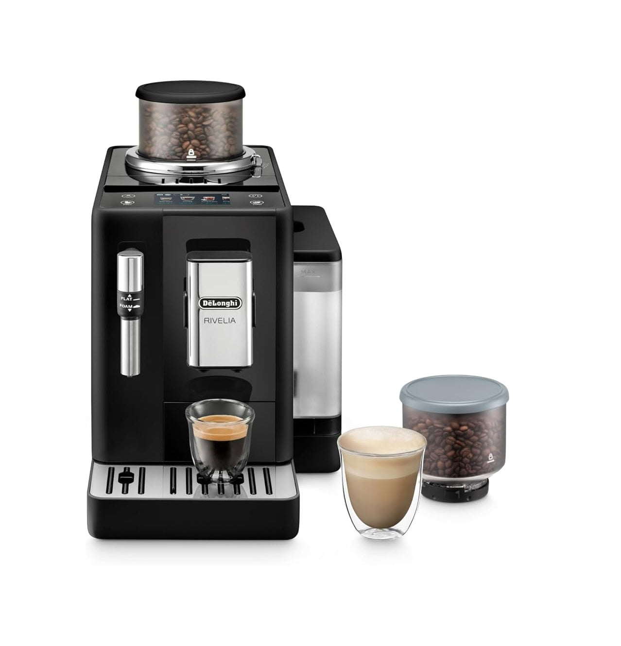 Macchivo - Rivelia - Perfetto, vollautomatischi Kaffeemaschine mit klassischem Milchschäumer, Schwarz